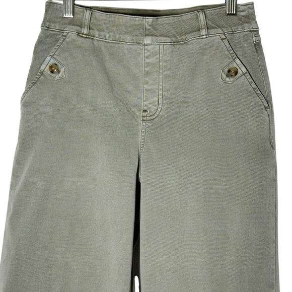 Spanx Stretch‎ Twill Cropped Wide Leg Pant Light Sage Green Size Small - Picture 5 of 10